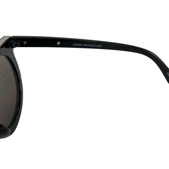 SUNGLASSES SUN GLASSES SHADES Black Silver Round Frames Plastic Arrow UV 400 - Picture 12 of 16